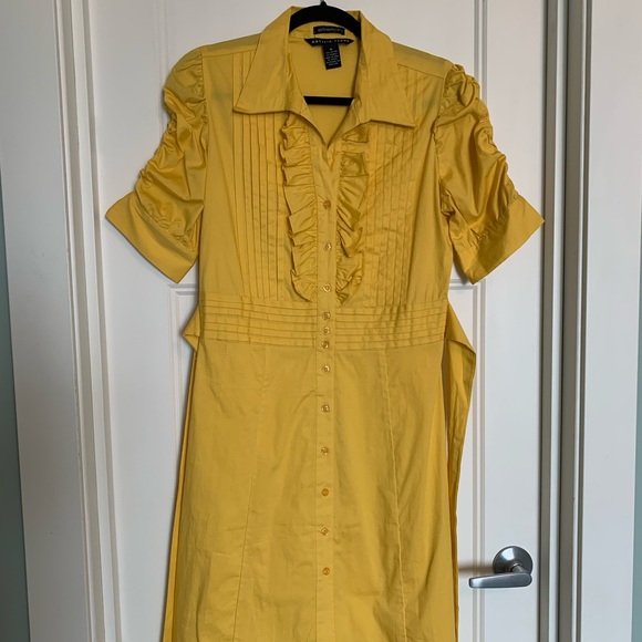 BNWOT Vintage Antilia Femme Yellow Tuxedo Dress - Picture 2 of 13